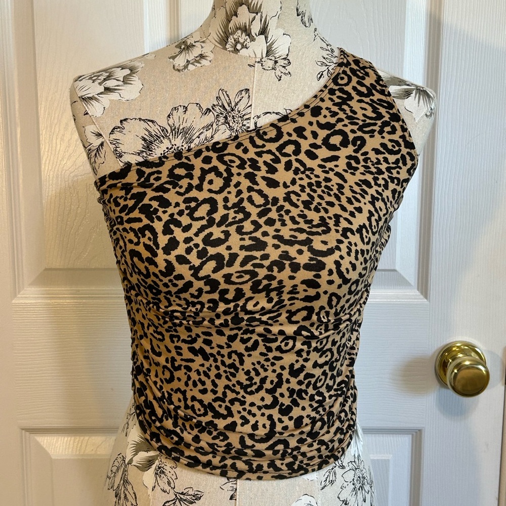 Urban Outfitters cheetah print one shoulder top